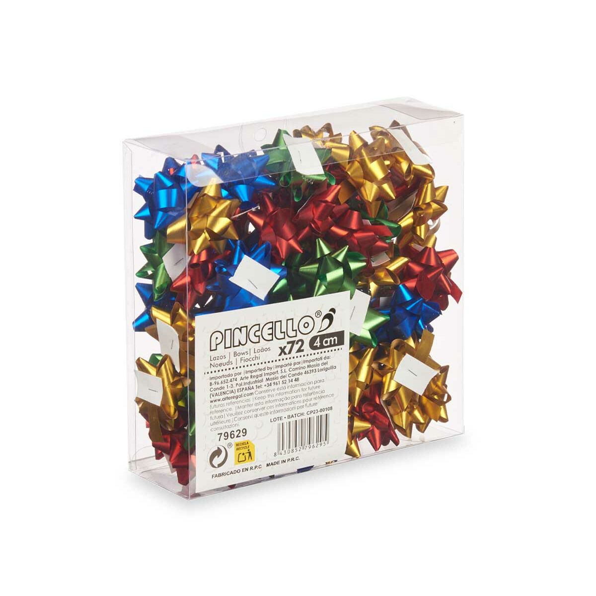 Argolas Pincello PVC 4 cm 19 x 19 x 6 cm Mate Multicolor (12 Unidades)